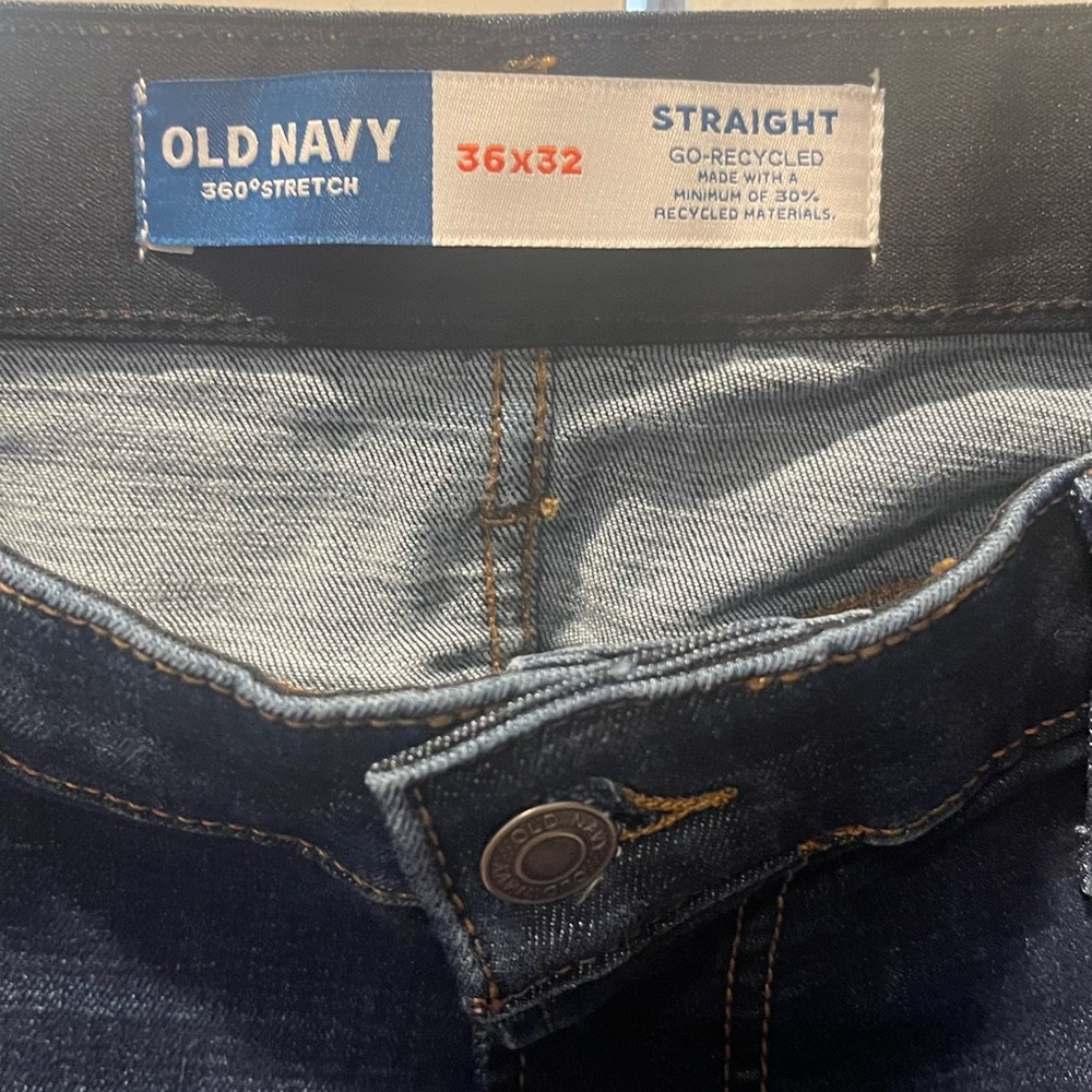 NWT- Old Navy Men's Straight 36 x 32 Dark Blue Jeans